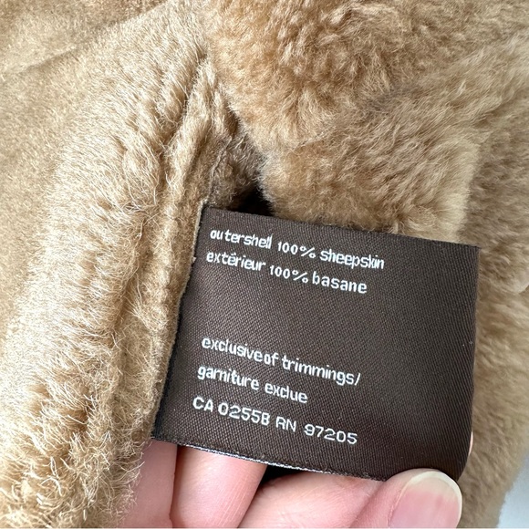 Boho Y2K Tan 100% Sheepskin Suede Shearling Maximalist Short Penny Lane Coat - Picture 8 of 13